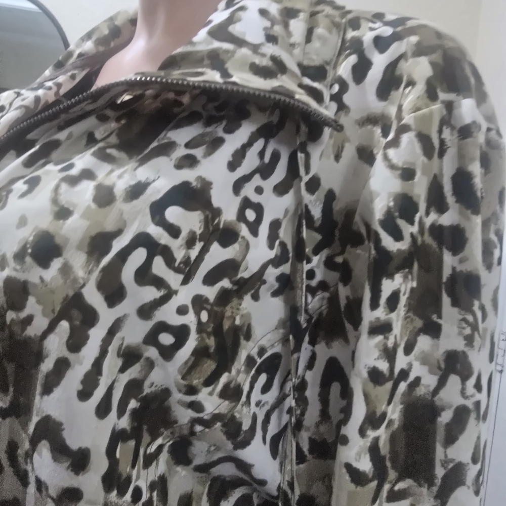 Leopard Print Zip-Front Jacket - Neutral Tones - image 5